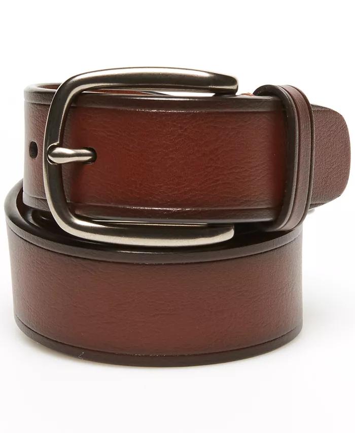Men's Faux Leather Triple-Stitch Casual Belt