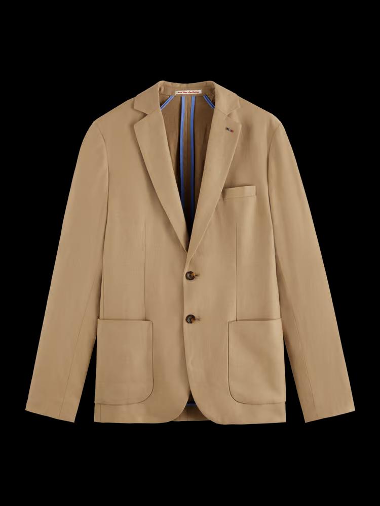 Unconstructed Single-Breasted Twill Blazer
